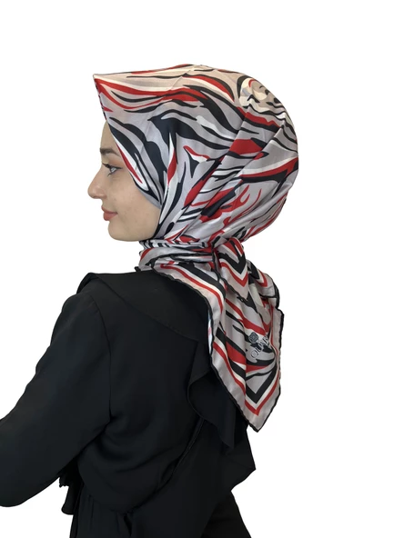 Quare Rayon Tivil Eşarp Desenli Rayon Eşarp 1070  GRİ ürün görseli 1