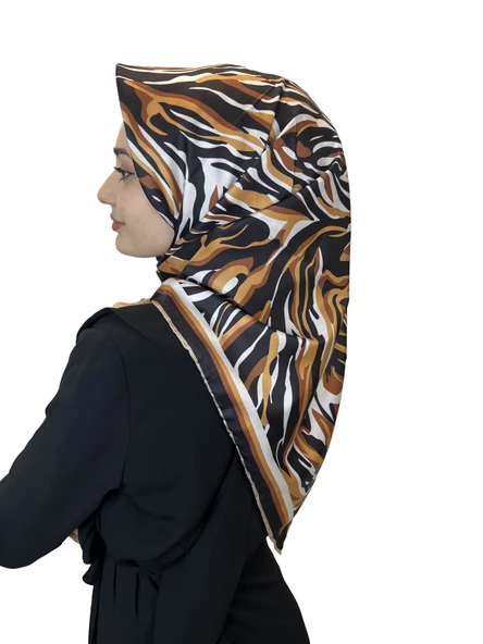 Quare Rayon Tivil Eşarp Desenli Rayon Eşarp 1070  KOYU SARI ürün görseli 1