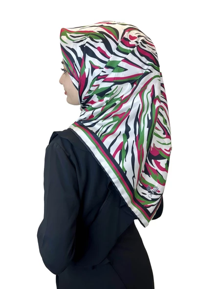 Quare Rayon Tivil Eşarp Desenli Rayon Eşarp 1070  YEŞİL ürün görseli 1