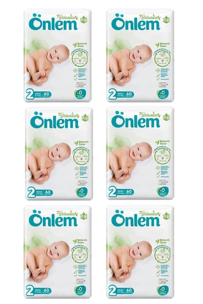 Önlem Botanika 2 Beden Bebek Bezi İkili Jumbo Mini 60 Lı x 6 Adet ürün görseli 1