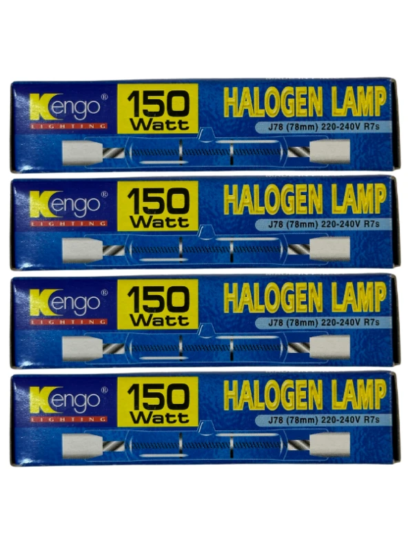 Kengo 150W Sarı Işık R7s Duylu Dim Edilebilir Çubuk Halojen Ampul (4 Adet) ürün görseli 1