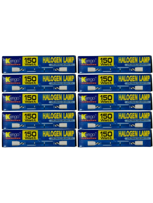 Kengo 150W Sarı Işık R7s Duylu Dim Edilebilir Çubuk Halojen Ampul (10 Adet) ürün görseli 1