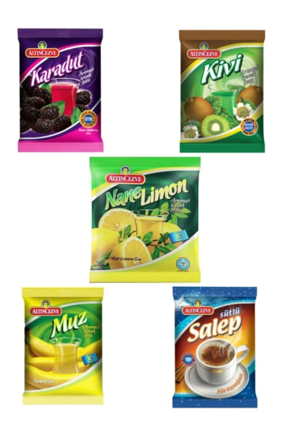 Altıncezve 5 Lİ Paket (Kivi-Karadut-Nane Limon-Muz-Salep) 250 Gr x 5 Adet ürün görseli 1