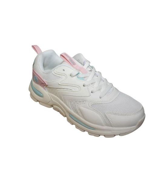 LUMBERJACK Kadın Beyaz Kalın Taban Memory Foam Sneaker Spor Ayakkabı ürün görseli 1