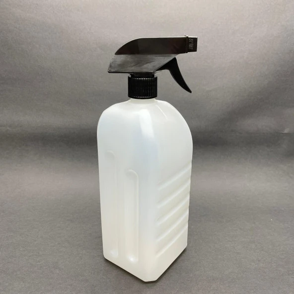 1000 cc Beyaz Dezenfektan Şişesi - Beyaz Tetik Spreyli - 1 Lt Beyaz Plastik Dezenfektan Şişesi x 1 Adet ürün görseli 1