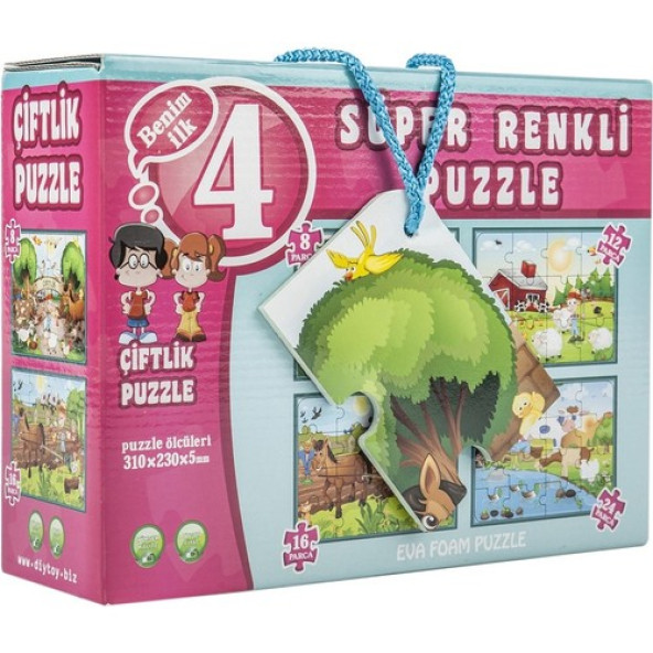 Diytoy Süper Renkli Puzzle - Çiftlik ürün görseli 1