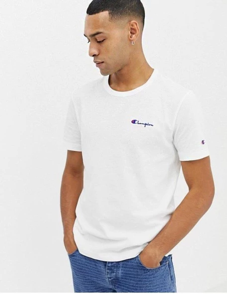 Champion Klasik 3# Logo İşleme Unisex Tişört Beyaz ürün görseli 1