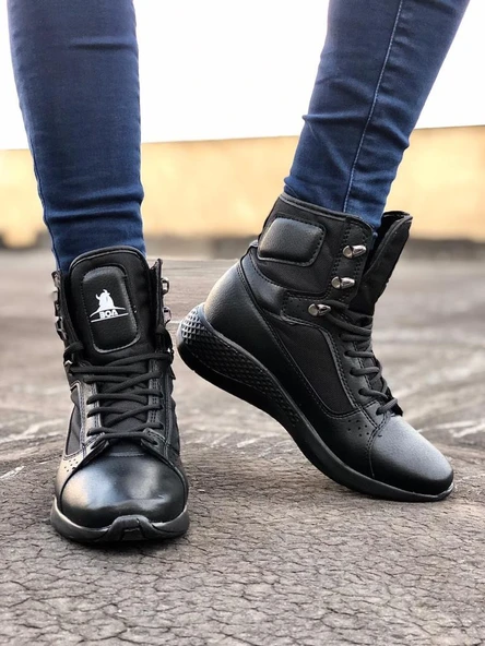 BA0600 Bağcıklı Siyah,ST Boksör Unisex Spor Postal Bot ürün görseli 1