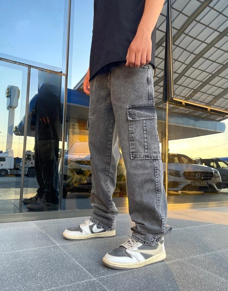 Premium Baggy Kargo Pantolon Antrasit - Resim 2