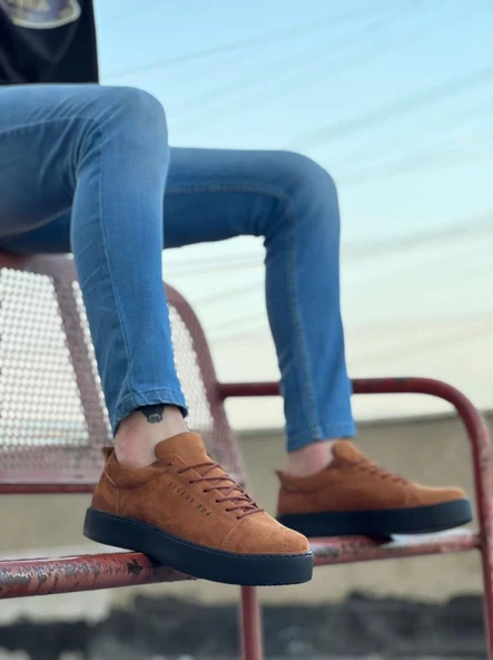BA0104 Bağcıklı Taba Süet Siyah Taban Spor Klasik Erkek Ayakkabı ürün görseli 1