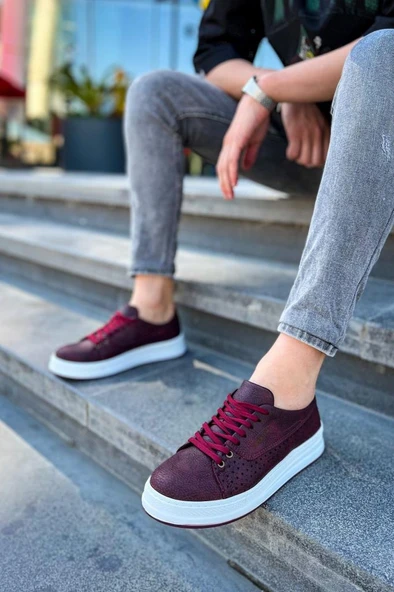 CH043 BT Erkek Ayakkabi BORDO - Resim 3