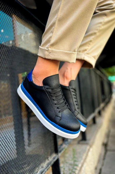 CH979 Santoni GBT Spor Erkek Ayakkabı SIYAH/MAVI ürün görseli 1