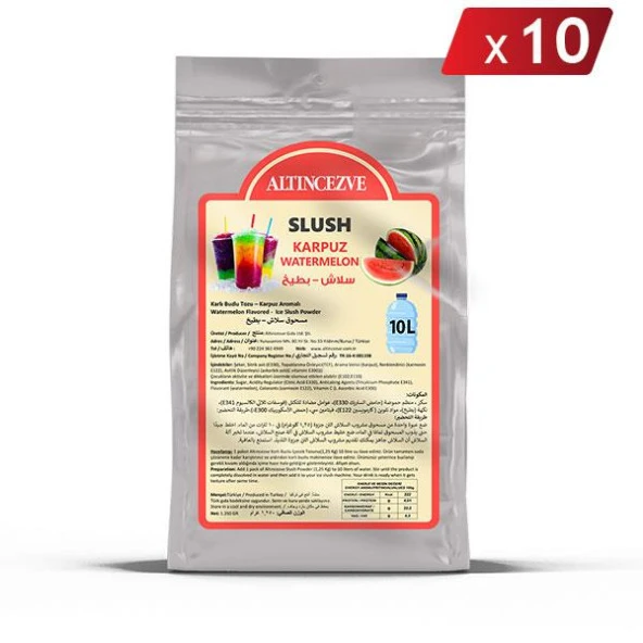 Altıncezve Ice Slush Karlı Buzlu Karlama Tozu | Karpuz 1.250 Gr - 10 L x 10 Adet ürün görseli 1