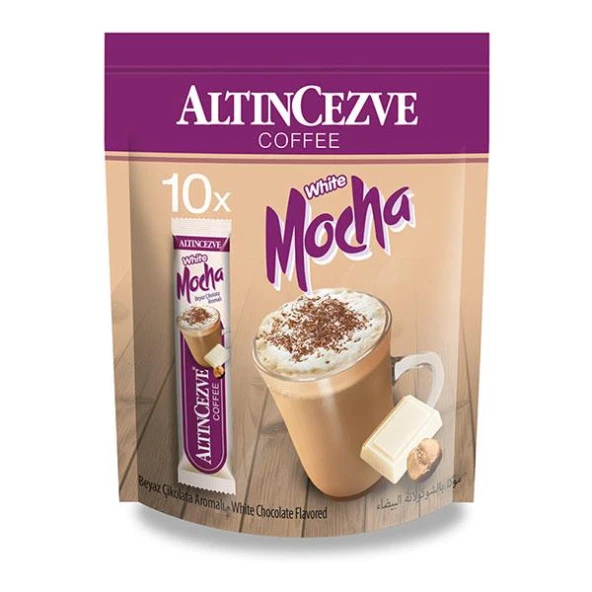 Altıncezve 3ü1 Arada | Üçü bir arada White Mocha Beyaz Çikolata Aromalı 10′ lu Paket (Tek İçimlik) -17 Gr x 10 Adet ürün görseli 1