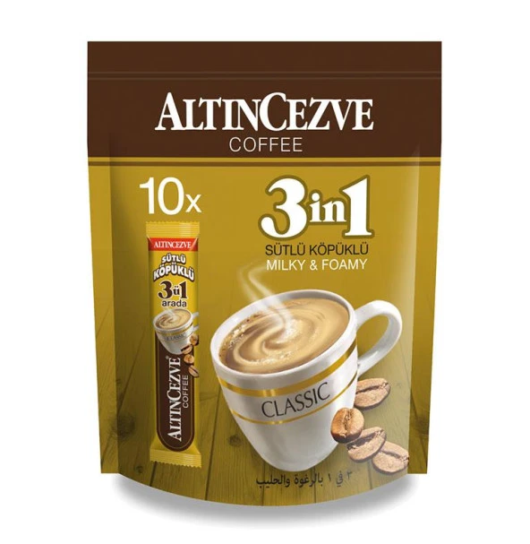Altıncezve 3ü1 Arada | Üçü bir arada Sütlü Köpüklü 10′ lu Paket (Tek İçimlik) 16 Gr x 10 Adet ürün görseli 1