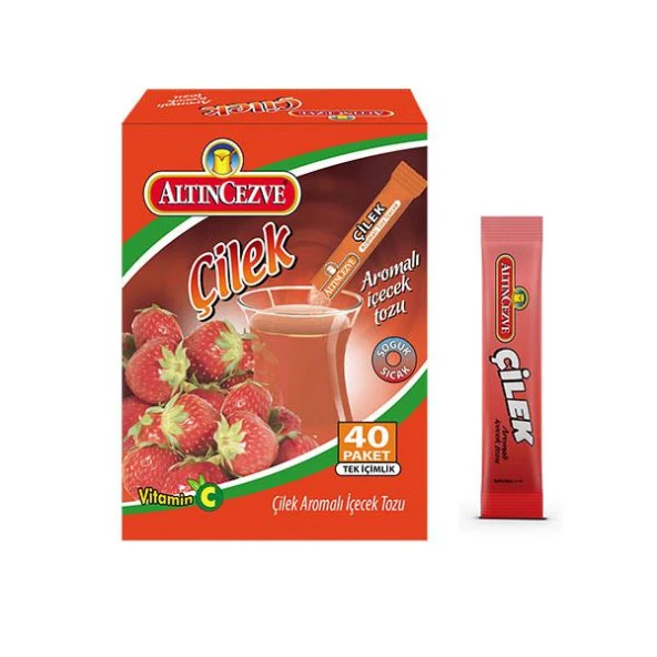 Çilek Tek İçimlik İçecek Tozu 40 x 1.5 Gr ürün görseli 1