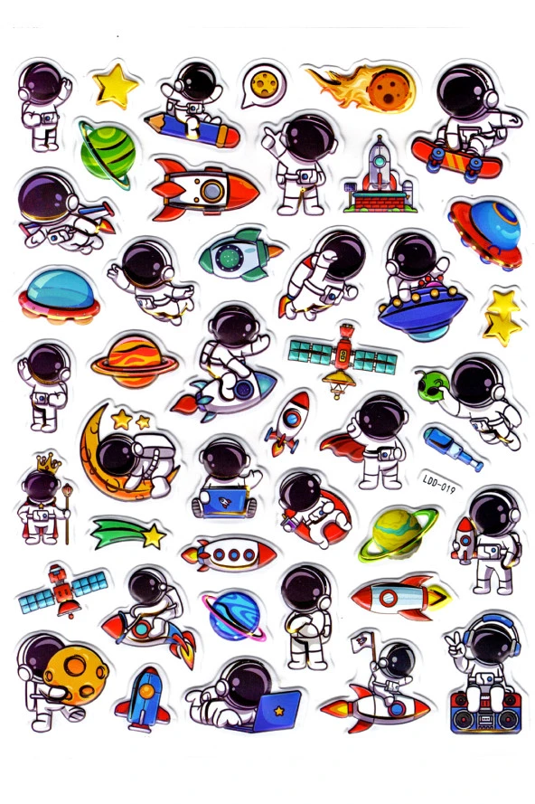 Sticker Kabartmalı Stiker Defter Planlayıcı Etiket (Ldd019)-24x19cm - Astronot ürün görseli 1