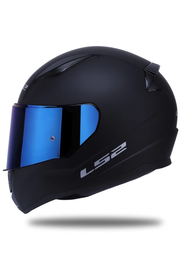 Ls2 Rapıd 2 Mat Siyah Fullface Motosiklet Kaskı Mavi Camlı ürün görseli 1