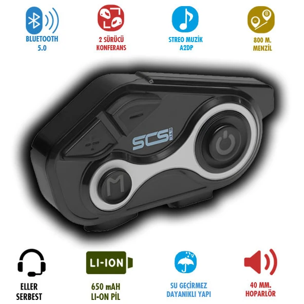 SCS S8X BLUETOOTH VE INTERCOM ürün görseli 1