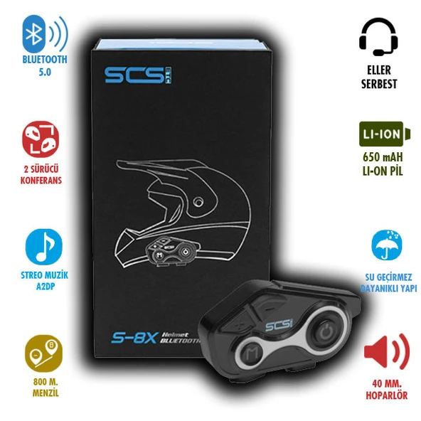 SCS S8X BLUETOOTH VE INTERCOM - Resim 2