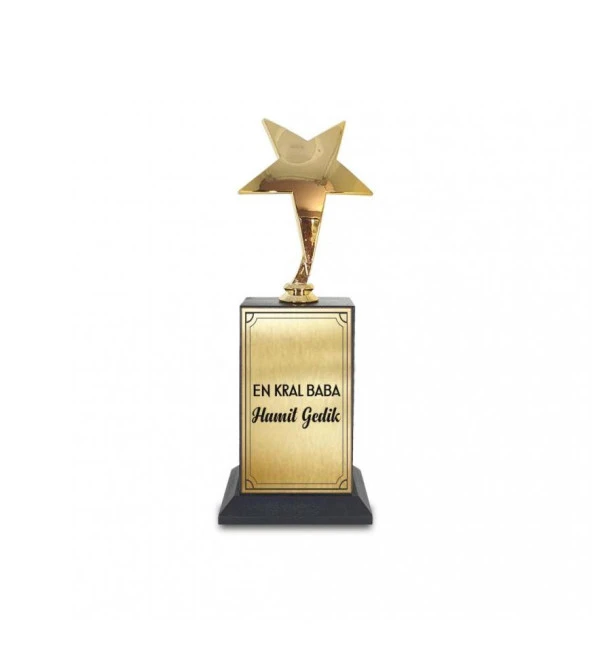 Kişiye Özel Babalar Günü Gold Yıldız Büyük Boy Oskar Ödülü HK2217 ürün görseli 1