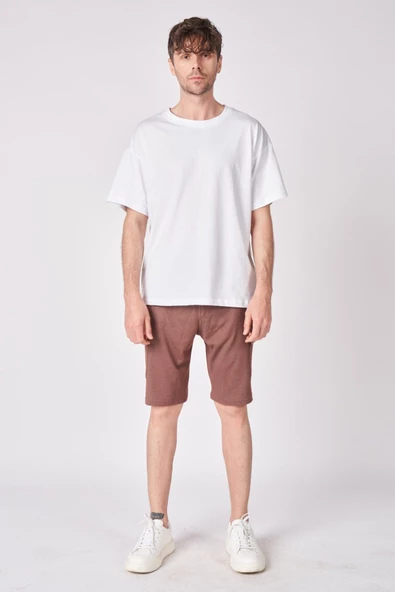 Erkek Pamuk Karışımlı Oversize Bermuda - Resim 2