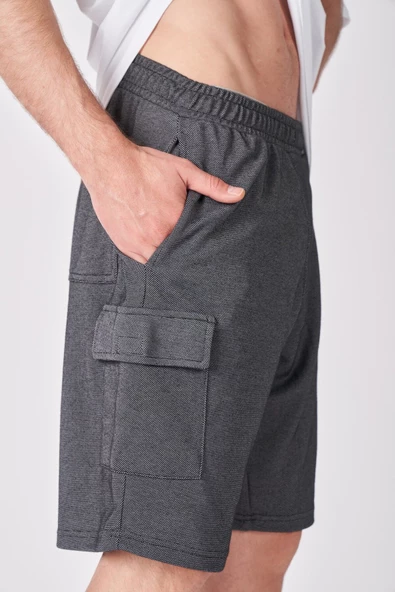 Erkek Pamuk Karışımlı Oversize Bermuda - Resim 7