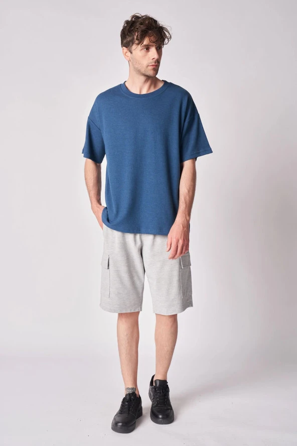 Erkek Oversize Bermuda - Resim 2