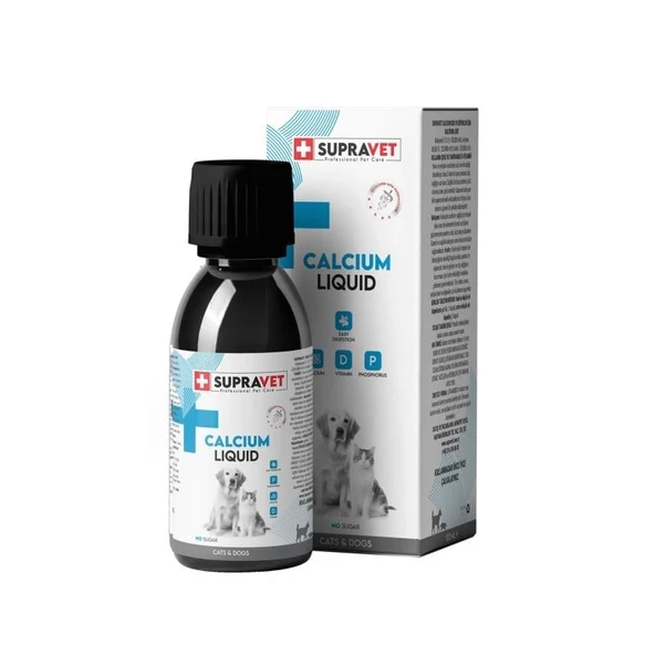 Supravet Calcium Kedi ve Köpekler İçin Sıvı Kalsiyum Damla 100ml ürün görseli 1