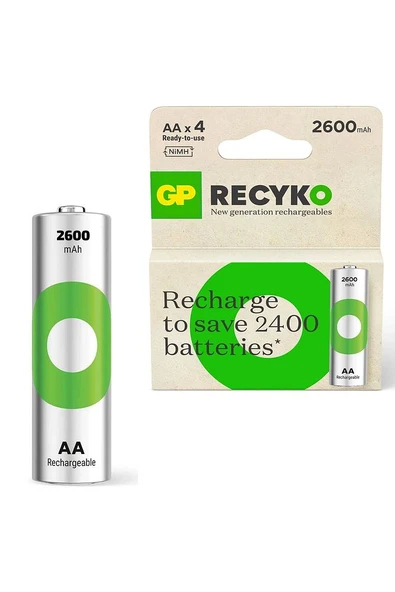 Recyko Şarjlı Pil Aa Kalem 2600mah Ni-mh (2 ADET) ürün görseli 1