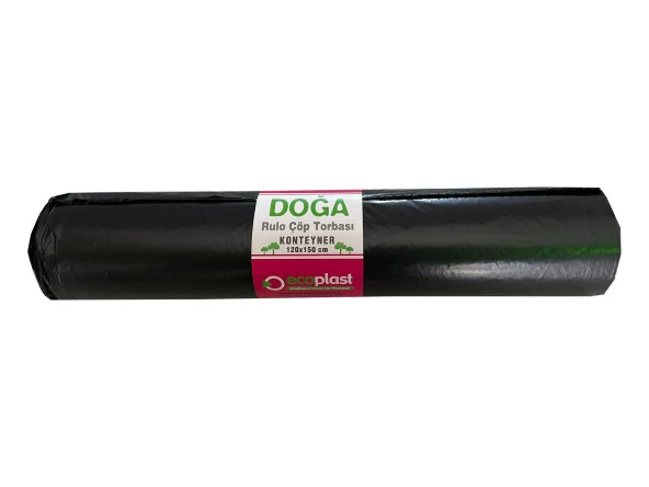 Ecoplast 240 Litre Siyah Hantal Konteyner Çöp Torbası - 120 x 150 Cm. - 700 Gr. - 10 Adetlik 1 Rulo ürün görseli 1