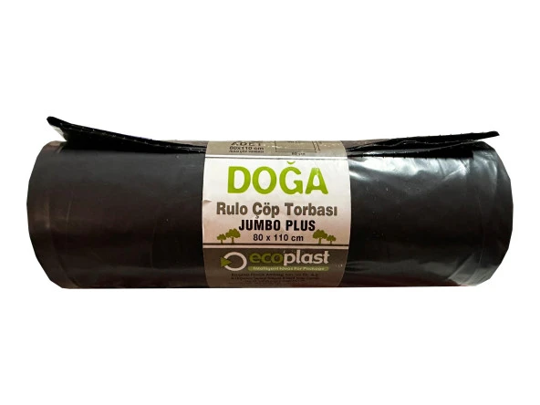 Ecoplast Jumbo Boy Siyah Çöp Torbası Poşeti - 700 Gr. - 90 Litre - 80 x 110 Cm / 10 Adetlik Rulo ürün görseli 1