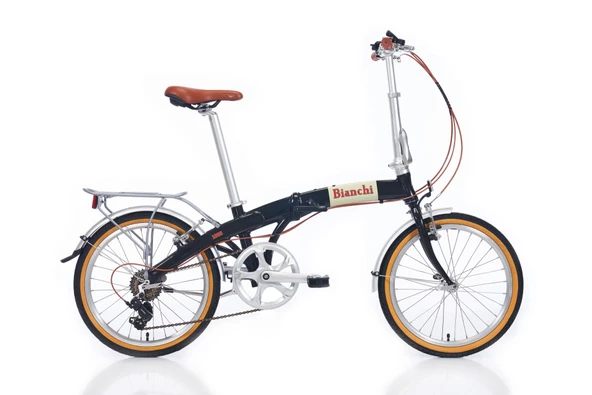 BIANCHI 20 JANT KATLANABİLİR  NEW VINTAGE FOLDING 290H 7S TOURNEY BLACK GLOSSY- ürün görseli 1