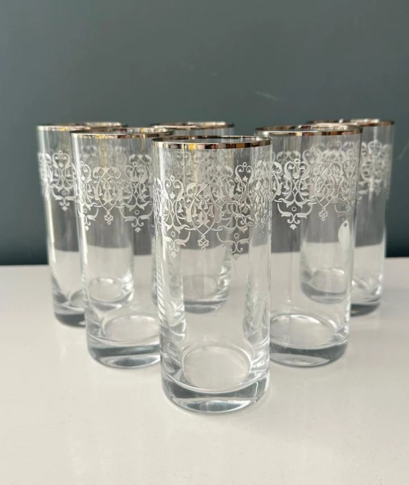 DECORİUM SU BARDAĞI 6LI  TASSIZ MABEYN PB M00546 GÜMÜŞ ürün görseli 1