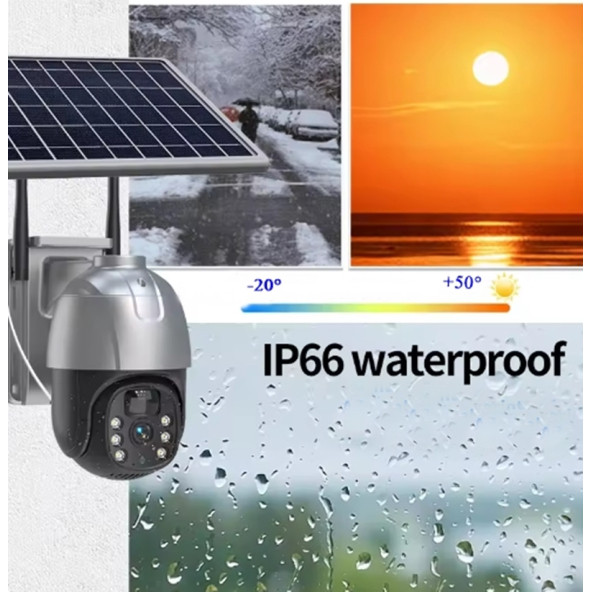 Solar Güneş Enerjili 4g 1080p Akıllı Ptx Güvenlik Kamerası Sim Kart Tak / Kullan Imei Kayıtlı ürün görseli 1