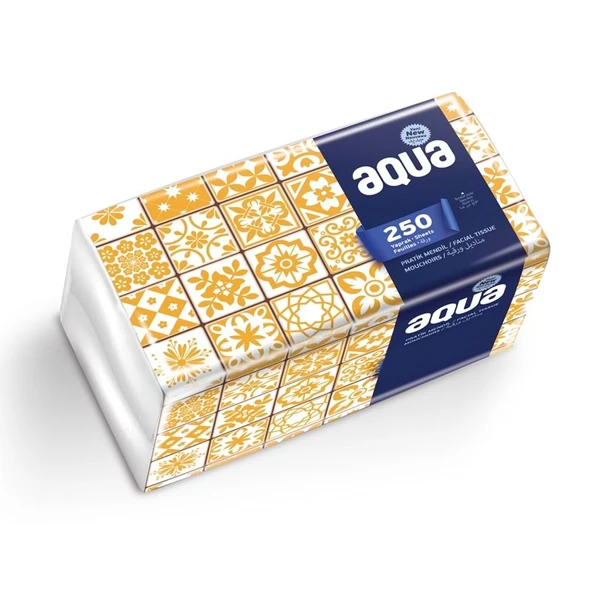 Aqua Pratik Mendil 250 Yaprak Tekli Pk - Resim 3