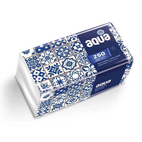 Aqua Pratik Mendil 250 Yaprak Tekli Pk - Resim 2