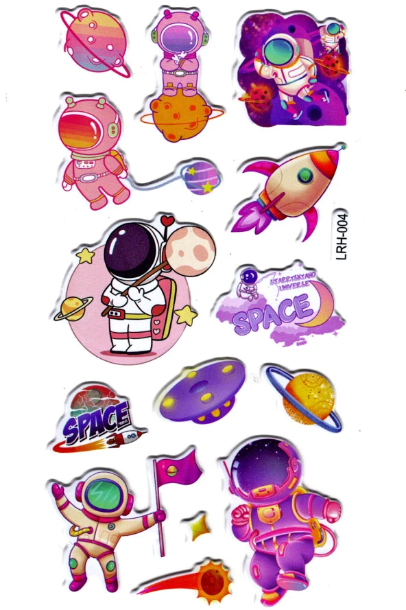 Sticker Kabartmalı Stiker Defter Planlayıcı Etiket (Lrh004)-17x9 cm- Space Astronot ürün görseli 1
