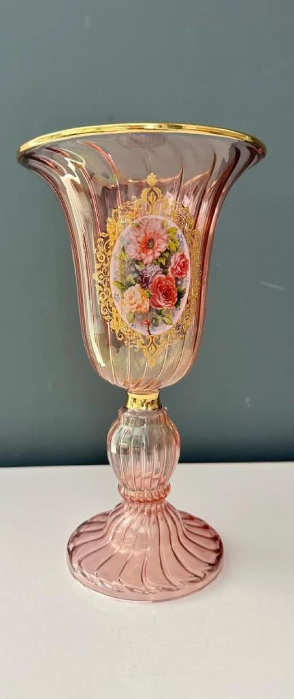 DECORİUM VAZO KÜÇÜK ROMANTİCA PEMBE M02500 ürün görseli 1