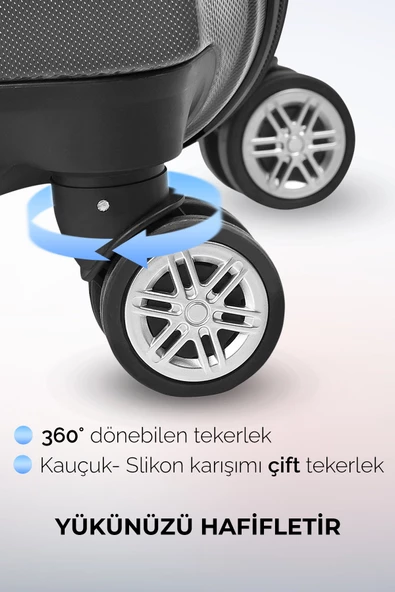 Polo&Sky Spring Model Füme Renk Orta Boy Valiz Bavul - Resim 5