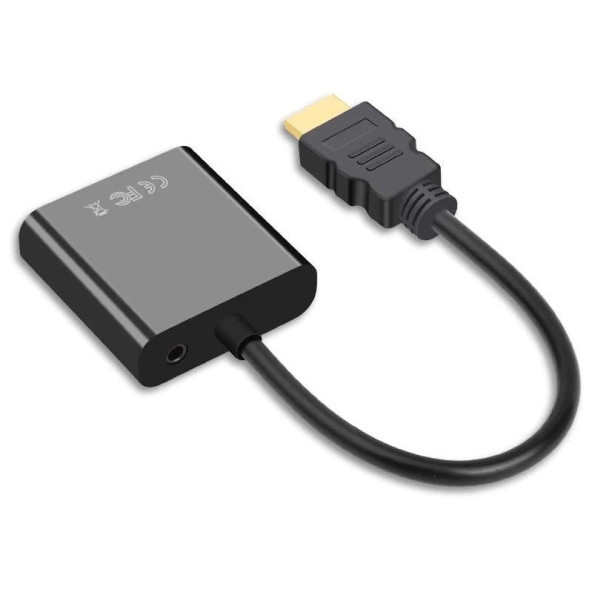 Hdmi To Vga Ses Destekli Monitör Dönüştürücü Kablo Çevirici Adaptör ürün görseli 1