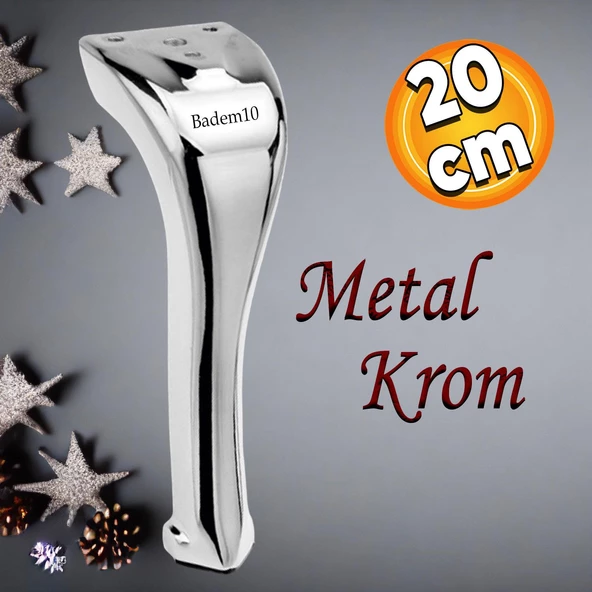 Masa Yükseltici Tv Ünitesi Konsol Koltuk Ayağı Mobilya Ayakları Ayağı Metal Ayak 20 Cm Krom ürün görseli 1