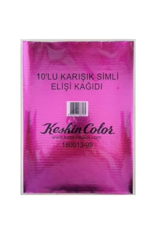 A4 10'lu Karışık Renk Simli El Işi Kağıdı 180013-99 ürün görseli 1
