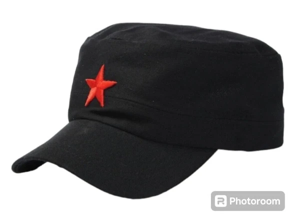 kızıl yıldızlı che guevara fidel castro şapka siyah ayarlanabilr ürün görseli 1