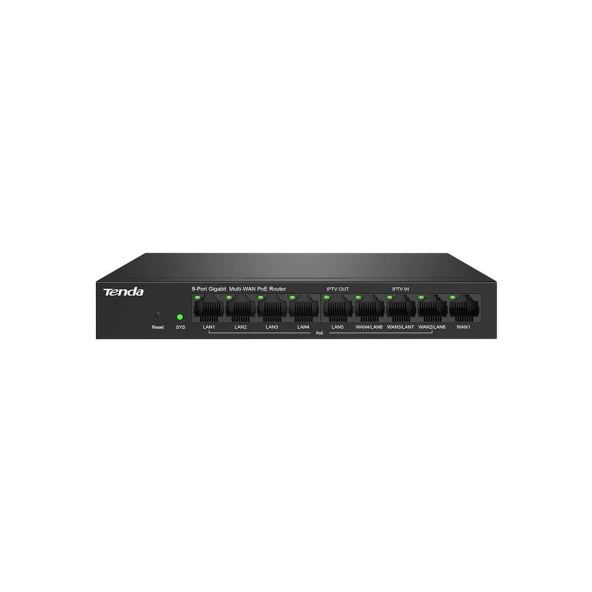 Tenda G0-8G-PoE 9 Port 8 Port Poe+ 10-100-1000 Switch Çelik Kasa POE Router ürün görseli 1