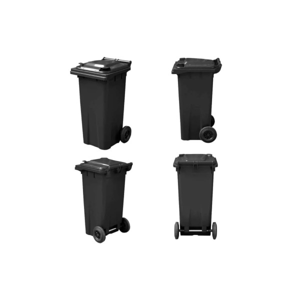 Umbex Plus 4 ADET Siyah Renk 120 Lt Çöp Kovası, Çöp Konteyner ürün görseli 1