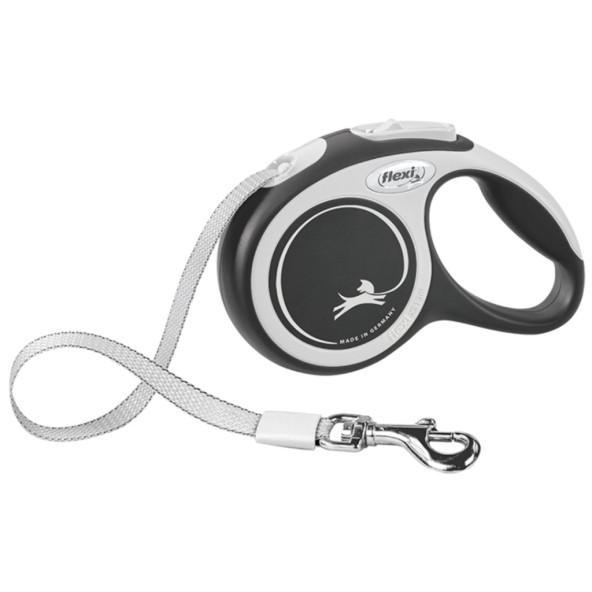 Flexi new comfort l boy şerit tasma large 5 metre otomatik şeritli köpek uzatma max 50kg siyah flexi ürün görseli 1