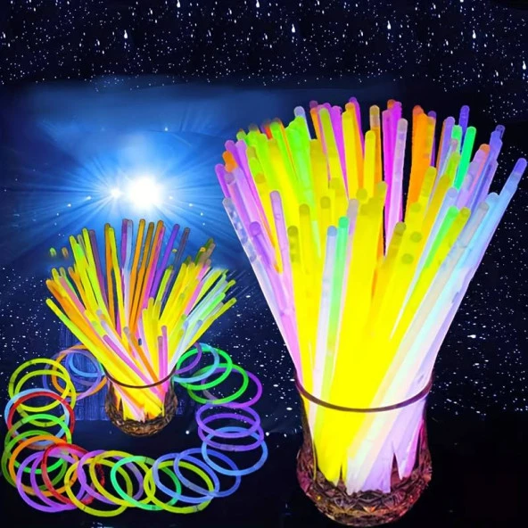 2000 ADET NEON IŞIK KONSER ŞENLİK IŞIĞI VIP RENKLİ GLOW STİCK FOSFORLU BİLEKLİK KOLYE FOSFORLU IŞIK ürün görseli 1
