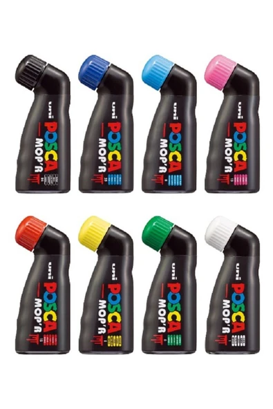 Uni Posca MOP'R Akrilik Markör 3.0-19.0 mm 8 Renk Set ürün görseli 1