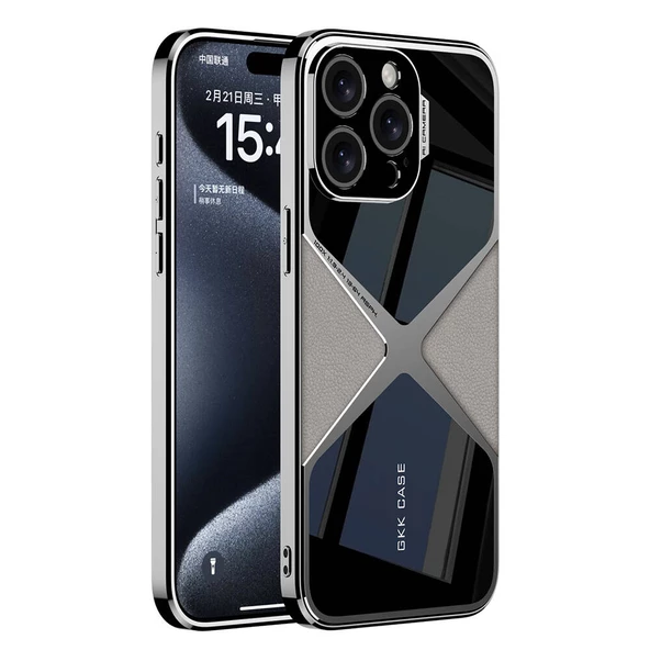 Vendas iPhone 15 Pro Max Kılıf Ultra İnce Kamera Korumalı PC + Deri Arka Yüzey Zore X-Pro Kapak ürün görseli 1